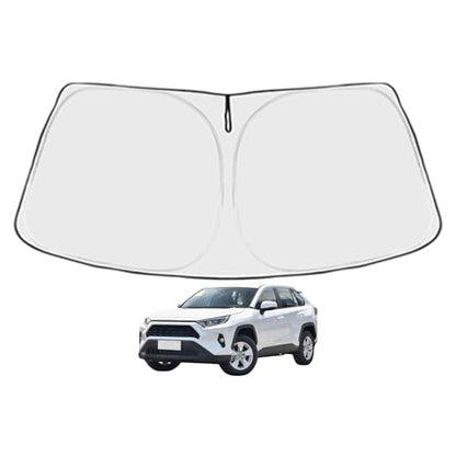 RAV4 Custom Windshield Sun Shade for Toyota RAV4 2019 2020 2021 2022 2023 2024 Front Window Sunshade Sun Visor 240T Shade Blocks UV Rays Car Accessories - size: RAV4 2019-2024