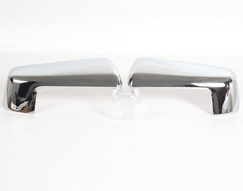 AUCERAMIC Chrome Top Half Mirror Cover Cap Stick-on Trim Fit 2019-2024 for Chevy Silverado GMC Sierra 1500,Chrome Side View Mirror Covers Caps Overlay(Pasted Style)