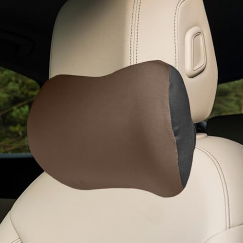 Car Headrest Pillow for Driving - Memory Foam Soft Automotive Neck Support Pillow Cushion with Adjustable Strap - Comfortable Car Seat Headrest Pillow for Neck Pain Pressure Relief (Coffee) - color: Coffee