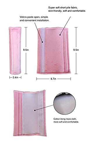 Tianmei 2 Pcs Universal Car Seatbelt Pads Cover, Carseat Belt Shoulder Strap Protector for Adults and Kids (Pure Pink) - color: Pink - 2PCS