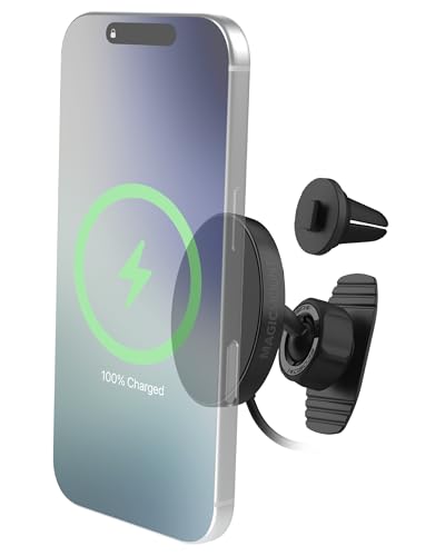 Scosche MPQTRDV Qi2 MagSafe Car Mount Charger 25W Fast Wireless Charging Phone Holder for Vent or Dashboard, Magnetic Cell Phone Mount Compatible with iPhone 17/16/15/14/13 Series & Samsung Galaxy S25 - style: Dash / Vent