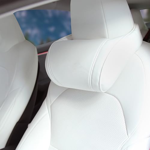 TOPABYTE Car Neck Pillow for Tesla Model 3 Model Y Model S Model X Cybertruck Accessories Memory Foam Ergonomic Design Comfortable Headrest Cushion, 1 Piece, White - color: White, size: 1 Pack