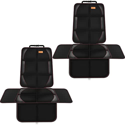 Bacgnyer Car Seat Protector, 2 Pack of Seat Protectors, Thickest Padded 600D Fabric Padding, Waterproof, Durable, Anti Slip Backing, Child Seat Protection, Suitable for Babies, Toddlers, Children - color: Black 2