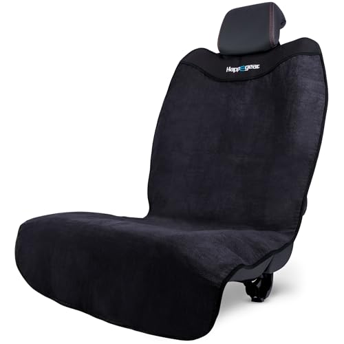 HAPPEGEAR Happeseat Waterproof Car Seat Cover & Protector – Universal Fit Car Seat Towel Cover – Non-Slip Backing, Easy Install & Storage, Machine Washable, Fits Front & Back, Black - color: Black