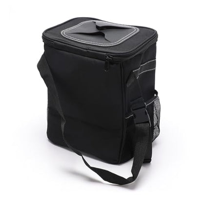 Car Trash Can with Lid, Rear Seat Suspension Car Bin, Collapsible Multipurpose Automotive Trash cans, Leakproof Waterproof Automotive Organizer and Storage Bag, for Sedan Truck SUV (Black)