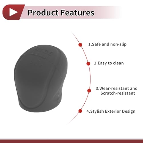 Gear Shift Knob Cover Universal for Car SUV Truck RV Insert Stick Shifting Handle Protector Silicone Grey - color: Gray