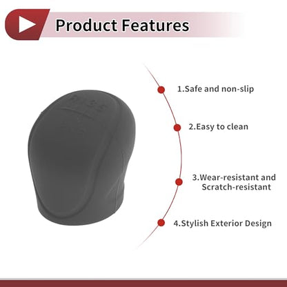 Gear Shift Knob Cover Universal for Car SUV Truck RV Insert Stick Shifting Handle Protector Silicone Grey - color: Gray