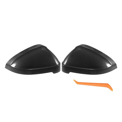 X AUTOHAUX Pair Car Rear View Driver Passenger Side Mirror Cover Cap Replacement Black Carbon Fiber for Audi A4 A5 S4 S5 RS5 Mirror Guard Covers Exterior Decoration Trims