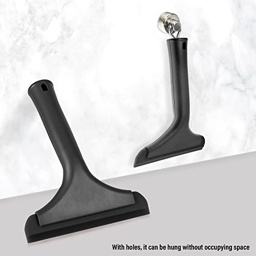 Gomake Small Silicone Squeegee Window Shower Squeegee Tool,Auto Water Blade for Car Windshield, Window, Mirror, Glass Door,Bathroom - color: Black+black