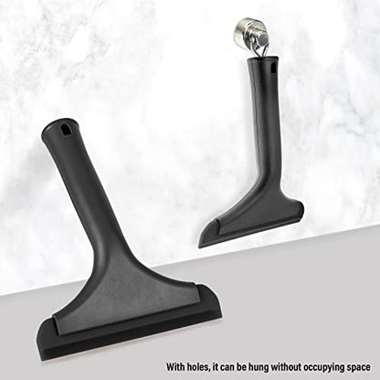 Gomake Small Silicone Squeegee Window Shower Squeegee Tool,Auto Water Blade for Car Windshield, Window, Mirror, Glass Door,Bathroom - color: Black+black