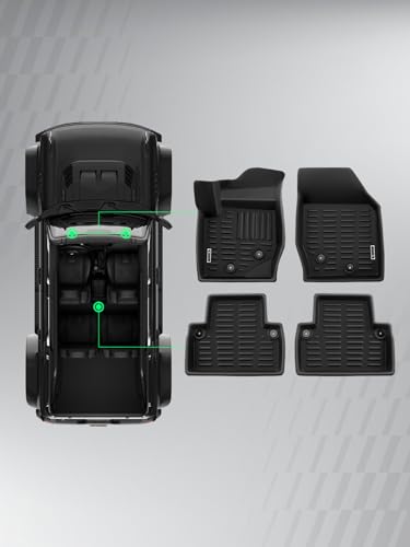 YHTAUTO Floor Mats Compatible with 2003-2014 Volvo XC90, TPE Floor Liners All-Weather Protection Custom Fit, 1st & 2nd Row, Set of 4 Black