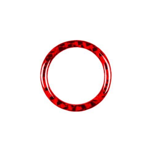 Super Glossy Red Durable Carbon Fiber Compatible with Toyota Camry 2018-2024 Accessories Car Key Ignition Push Start Button Cover Interior Trim Sticker Decal - color: Engine Start Stop Ring Trim