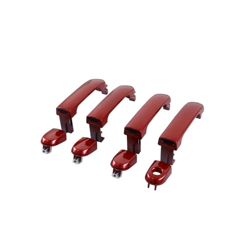 Red 1 Lot 4 Doors Exterior Handle Door Outer Handle Compatible with Nissan Versa 2007-2012 - color: Red