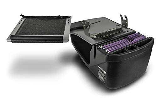 AutoExec Reach Car Desk for Your Vehicle Workstation and Mobile Office, Front Seat, with 400 watt Power Inverter and Printer Stand - color: Grey, style: 400 watt Power Inverter and Printer Stand