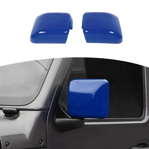 RT-TCZ for Jeep JL Side Mirror Cover Trim Blue for Jeep Wrangler JL JLU 2018-Present for Gladiator JT 2020-Present Blue Exterior Accessories 2pcs - color: Blue