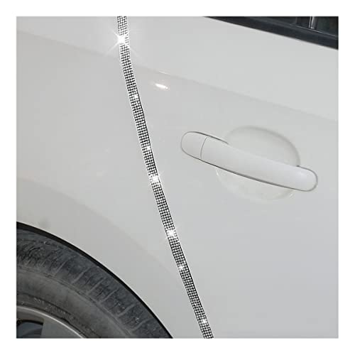 Bling Crash Bumper Strip Sticker/Protector, 4PCS Anti-Scratch - Universal for All Cars, Vehicles, SUV - Auto Accessories for Women (Black White/35"x0.4") - color: Black/White, size: 35" x 0.4"