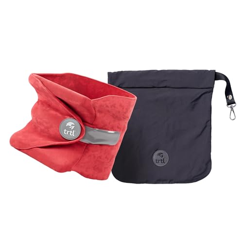 trtl Pillow - Scientifically Proven, Super Soft Neck Support Travel Pillow for Airplanes - Lightweight and Machine Washable - Ergonomic Design for Traveling on Flights, Cars, and Trains - Coral - color: Coral
