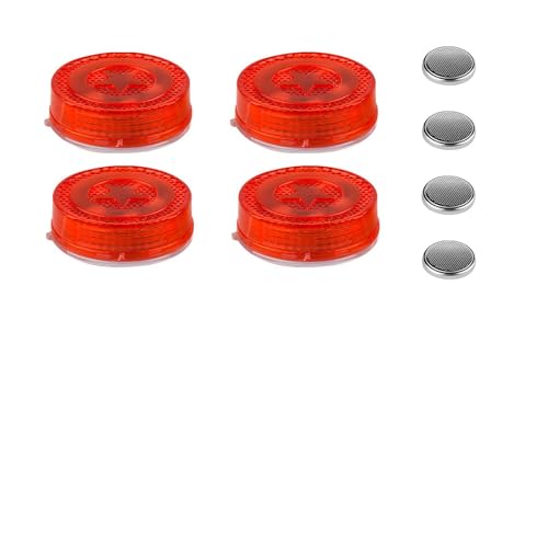 4 PCS Wireless Car Door LED Warning Lights, 5 LED Roadside Strobe Lamp for Anti Rear End Collision, Universal Flashing Safety Signal Light for Sedans SUVs Trucks Vans (Red) - color: Red