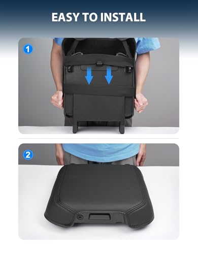 Center Console Cover for 2023 2024 2025 2026 F250 F350 F450 F550 Super Duty Accessories, Vinyl Leather Middle Armrest Cusion Protector, Bucket Seat Only, Anti-Scratch - size: Bucket Seat, 23-26 F250-F550, black stitch