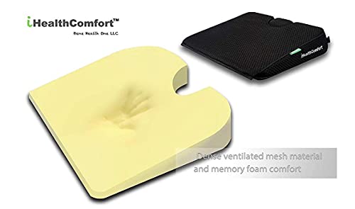 IHEALTHCOMFORT(19.7×17.7inches Extra Large Sciatica Seat Cushion for Office Chair,Oversized Car and Truck Seat Cushion,U-Cut Long Sitting Pain Relief Chair Pad - size: 19.7x17.7