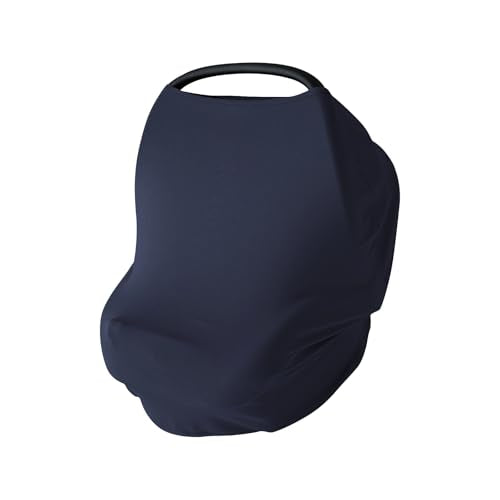 PurComfy Baby Car Seat Cover, Supersoft Bamboo Viscose Carseat Cover for Infant Boys & Girls, Breathable Multi-Use Breastfeeding Covers, Canopy for Carrier, Stroller, Shopping Cart & High Chair - color: Midnight