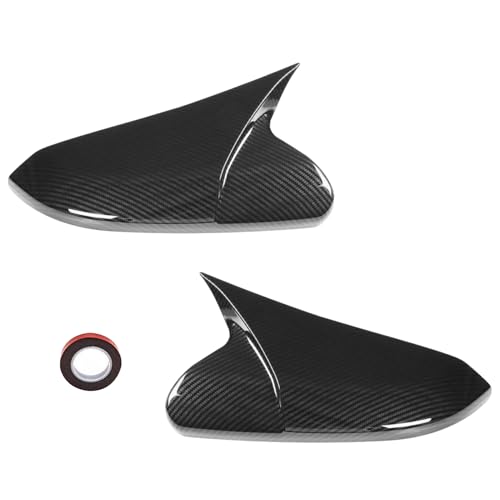 Moonlinks Compatible with 2016-2021 Honda Civic Side Ox Horn Mirror Cover Overlay,Carbon Fiber LH & RH Side Door Rearview Mirror Cap Trim for 10th Gen Civic,2019-2022 Insight, (1 Pair) - size: 10th Ox Horns -Pair Carbon