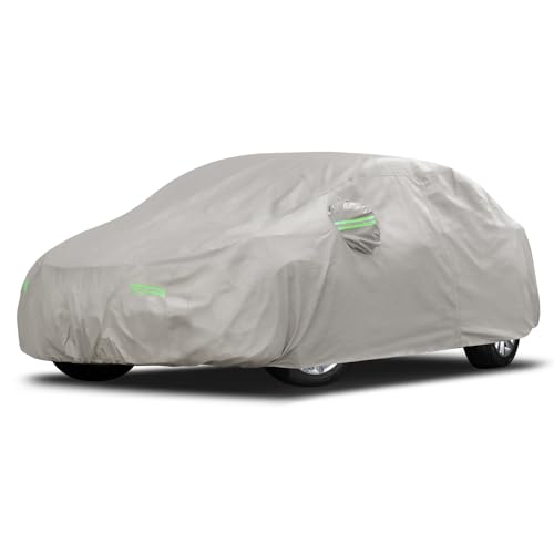 Migaven Car Cover Fit for Toyota Corolla 2000-2025, Honda Civic 1991-2025, Waterproof Full Exterior Cover Sun Rain Protection with Door Zipper and Cotton Lining - color: Khaki, size: Custom Fit for Toyota Corolla Honda Civic
