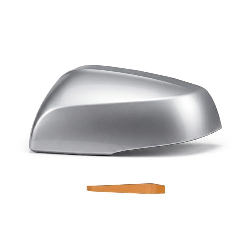 Left Driver Side Mirror Cover Cap Compatible with Toyota RAV4 2019-2024, Metallic Silver (Silver Sky 1D6) Direct Replacement Housing for Models with Turn Signal - color: Silver, size: Left Driver Side