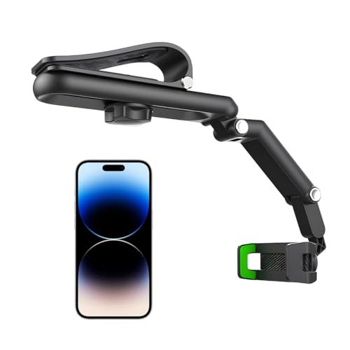 Rotatable and Retractable Car Phone Holder - 1080 Multifunction Sun Visor Universal 360 Rotating Cell Phone Holder Mobile Mount for Vehicle Rear View Mirror