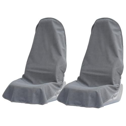 Towel Car Seat Covers - Super Absorbent Front Seat Protectors for Gym, Pets & Travel | Quick-Dry Towel Fabric | Universal Non-Slip Fit for Sedan, SUV, Truck (2 Pack Grey) - color: 2 Pack Grey