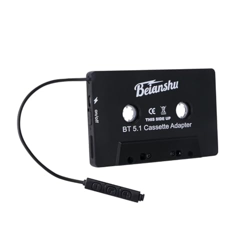 Audio Tape Assistant Adapter, Bluetooth 5.0 Tape Receiver, Tape Desktop Player and Hands-Free for Listening to Cell Phone Music and car Sounds