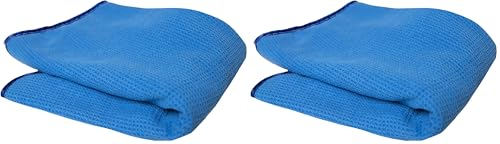 Chemical Guys Waffle Weave Glass and Microfiber Towel Blue 24"x 16" (Pack of 2) - color: Blue, size: 24"x 16" (Pack of 2)
