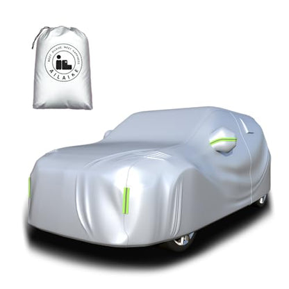 Car Cover Waterproof All Weather 10 Layers SUV Car Cover Universal Heavy Duty Fit for Toyota RAV4,Honda CRV,Tesla Model Y,Chevrolet Equinox,Nissan Rogue etc. (Silver, Fits SUVs up to 190") - color: Silver, size: Fits SUVs up to 190"