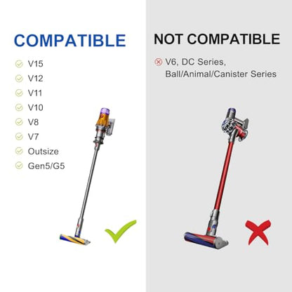LANMU Crevice Tool Vacuum Attachments Compatible with Dyson V15 V12 V11 V10 V9 V8 V7 Gen5 Outsize Vacuum Cleaner, Narrow Nozzel Replacement Parts for Hard-to-Reach Space