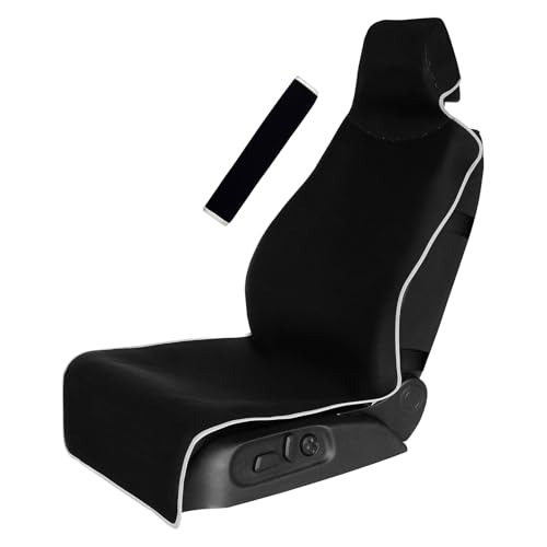 Universal Cloth Car Seat Covers Full Set with Buckle Fastening, Water-Resistant Fabric Auto Interior Protector – Fits Most Cars, SUVs, Trucks (Black) - style: Black