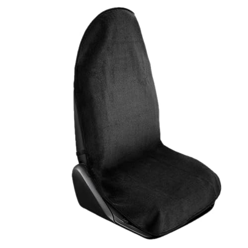 Waterproof Towel Car Seat Cover, Sweatproof Non Slip Towel Carseat Cover, Machine Washable Vehicle Bucket Frontseat Protector Accessories, Universal for SUV, Sedan, Truck (Black) - color: Black