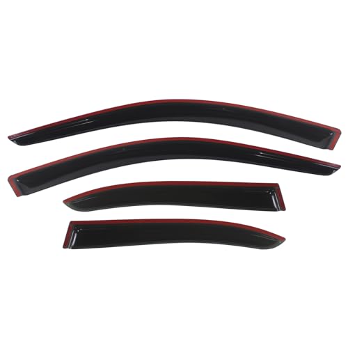 Window Visors Compatible with 1999-2005 Volkswagen Jetta, Dark Smoke Car Rain Sun Window Shade Guard Visor Smoke by IKON MOTORSPORTS, 2000 2001 2002 2003 2004