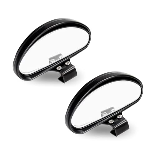 2 PCS Car Blind Spot Mirror, Ajustable Car Reversing Auxiliary Mirror with Screw Fixation, Broaden View Field Clear Imaging Rearview, Universal Wide Angle Exterior Accessories (Black)