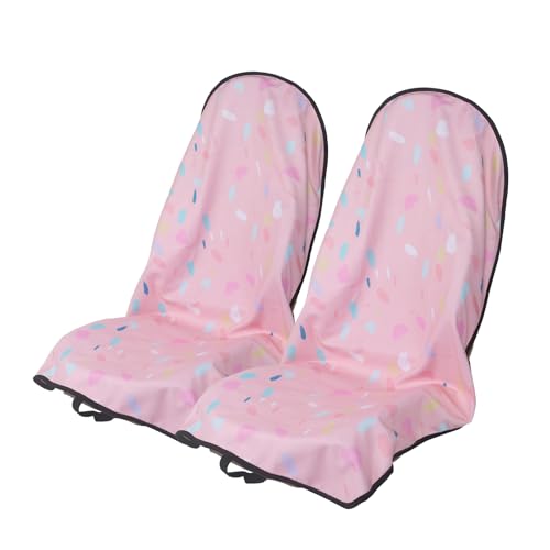 Sweat Towel Car Seat Cover Protector Front Seats for Gym Workout, Running, Swimming, Beach and Hiking, Waterproof Universal Seat Cover for Car, Truck, Van & SUV (Pink Drops, 2pcs Front Seat) - color: Pink Drops, size: 2pcs Front Seat