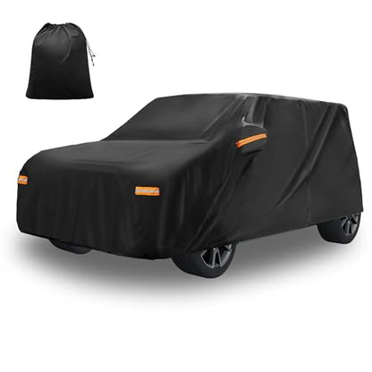 X AUTOHAUX Car Cover for Kia Soul Aluminum Film Outdoor Waterproof Sun Rain Snow Hail Protection with Driver Door Zipper - size: for Kia Soul