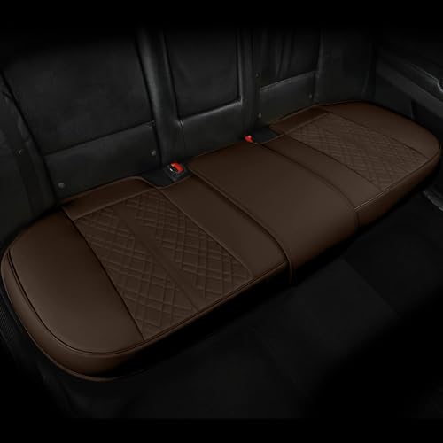 SanQing Car Seat Cover for Front Car Seat Bottom,Premium PU Leather Seat Cushion Protector Without Backrest with Storage Pocket,Full Wrapping Edge Works with Sedan SUV Pickup Minivan (Beige) - color: brown rear