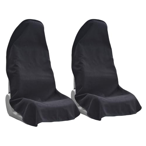 Car Seat Covers Universal Car Protective Front Seat Covers Washable Non-Slip Seat Protectors for Gym Workouts,Waterproof and Sweatproof Towel Seat Covers for Cars,Trucks, Jeeps (2 Pack Black) - color: 2 Pack Black