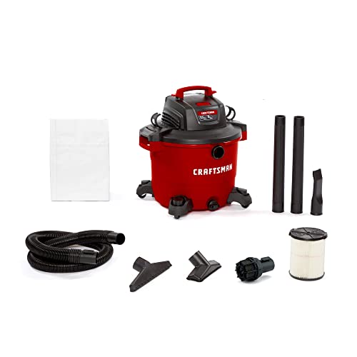 CRAFTSMAN CMXEVBE18695 16 Gallon 6.5 Peak HP Wet Dry Vac, Heavy-Duty Shop Vacuum Wet and Dry with Filter, Muffler/Diffuser, Dust Bag, Hose and Attachments for Home Projects & Renovations - size: 16 Gallon 6.5 Peak HP w/Diffuser