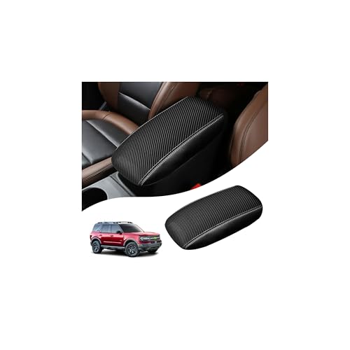 Autorder Center Console Cover for Ford Bronco Sport 2021-2025 2026/Escape 2020-2025 2026 Accessories Carbon Fiber Armrest Cover Anti-Scratch Middle Console Pad Leather Armrest Protector - size: Ford Bronco Sport 2021-2026