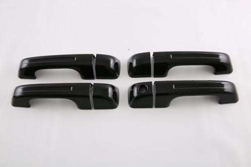 ERIDANUS Auto Accessories Fit for Dodge RAM 1500 2024 2023 2022 Side Door Handle Bowl Frame Cover Trim (Glossy Black Without Smart Key Hole) ABS 8PCS - color: Glossy Black Without Smart Key Hole