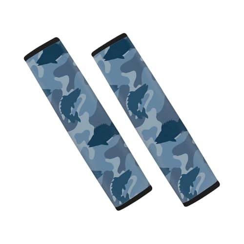 Fishing Camo Car Seat Belt Pad Cover Soft Universal Car Seat Belt Pads Cover Anti-Slip Shoulder Strap Protect Interior Automotive for Most Vehicle, SUV, Truck, Cars - color: Fishing Camo