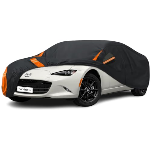 10-Layer for Mazda Miata MX-5 MX5 Car Cover Waterproof All Weather for Automobiles, Outdoor Full Exterior Covers Soft Cotton Lining with Door Zipper, Fit for Mazda Miata 1990-2025 - size: Custom Fit for Mazda Miata MX-5