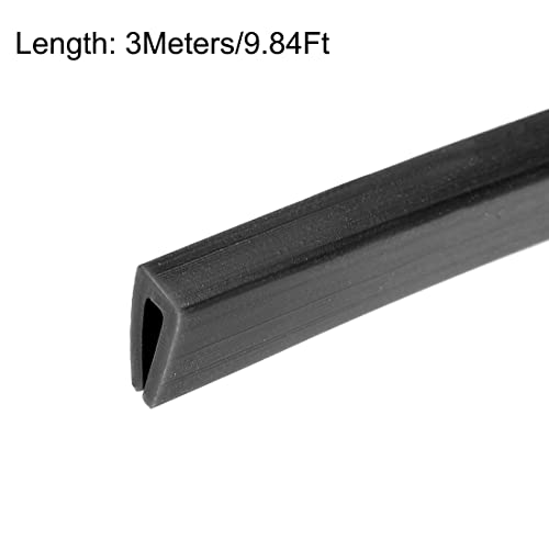 uxcell Edge Trim U Seal Extrusion, Silicone Black U Channel Edge Protector Sheet Fits 0.1-1.5mm Edge 3Meters/9.84Ft Length - size: 3000mmx3mmx6mm