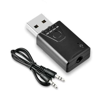 Bluetooth V5.4 Car Adapter, Bluetooth USB Receiver, Wireless Audio Receiver with 3.5mm Audio Jack Built-in Mic Support Handsfree Calling and Music Streaming for Home Stereo, Car Speaker
