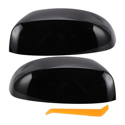 X AUTOHAUX Pair Side Mirror Cover Upper Half Cap Clip-on for Chevy Tahoe Avalanche Silverado Suburban 2007-2014 for GMC Sierra Yukon Xl 1500 2500 3500 HD for Cadillac Escalade Gloss Black - color: Gloss Black